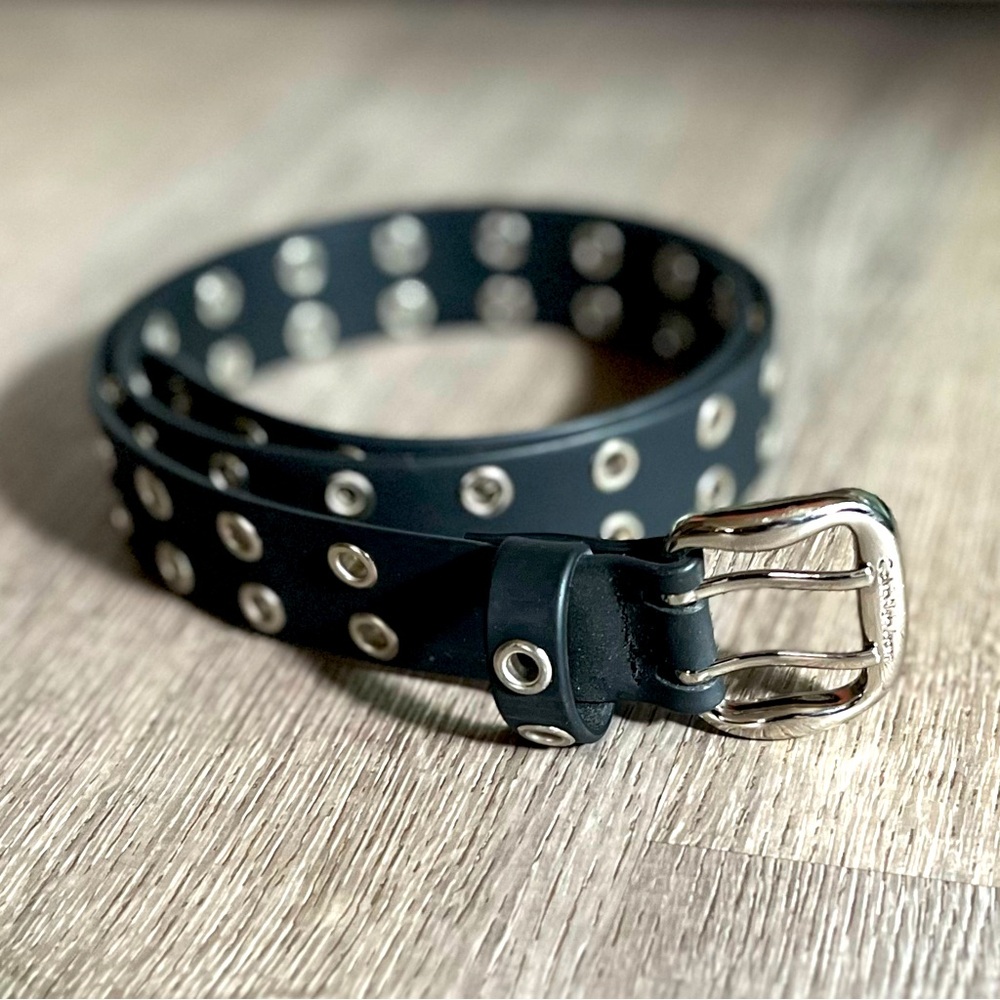 CALVIN KLEIN Rubber Moto Belt, Black, L
